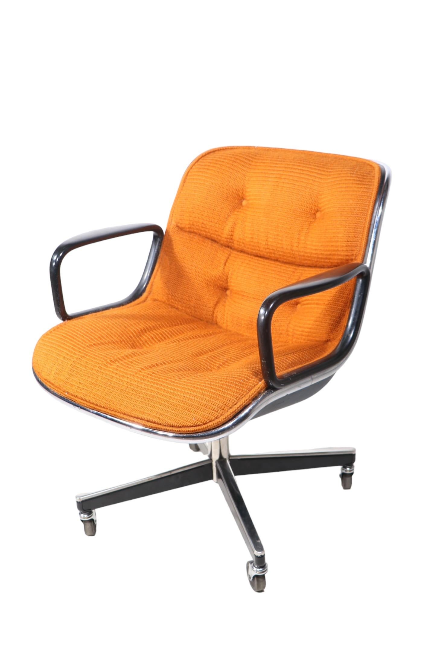 Vintage Charles Pollack design for Knoll  Swivel Tilt Desk Chairs c 1970's 4