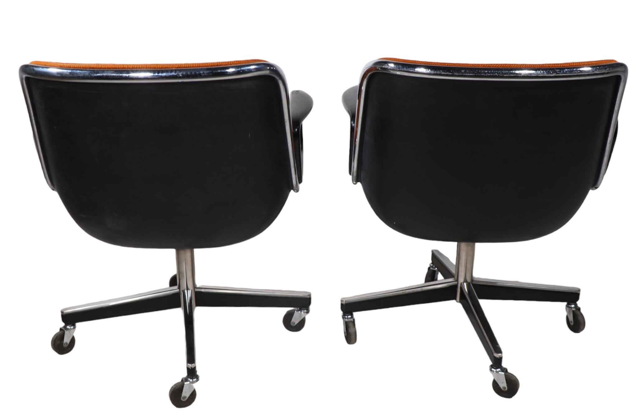 Post-Modern Vintage Charles Pollack design for Knoll  Swivel Tilt Desk Chairs c 1970's