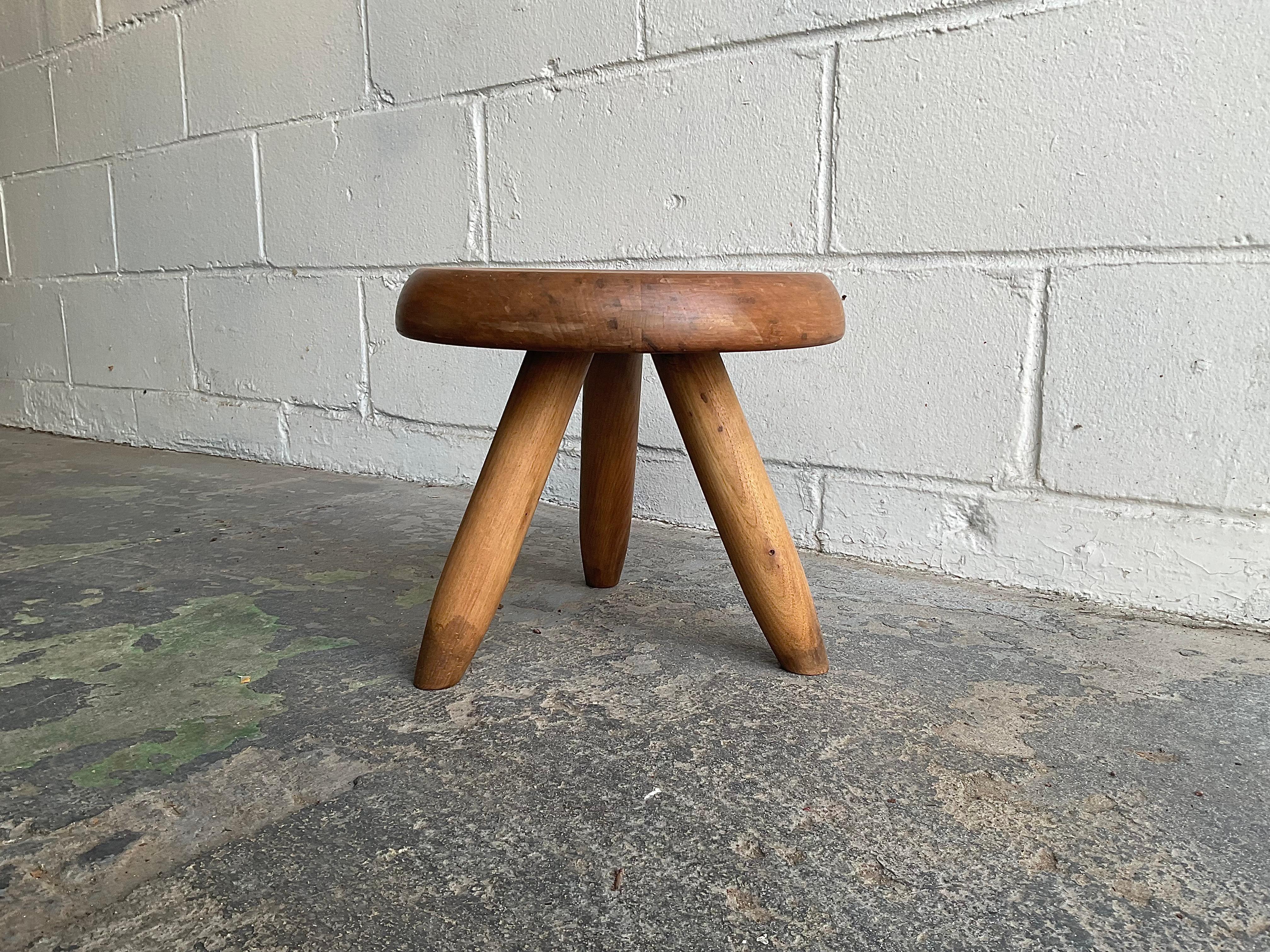 French Vintage Charlotte Perriand ‘Berger’ Low Stool, 1950s For Sale