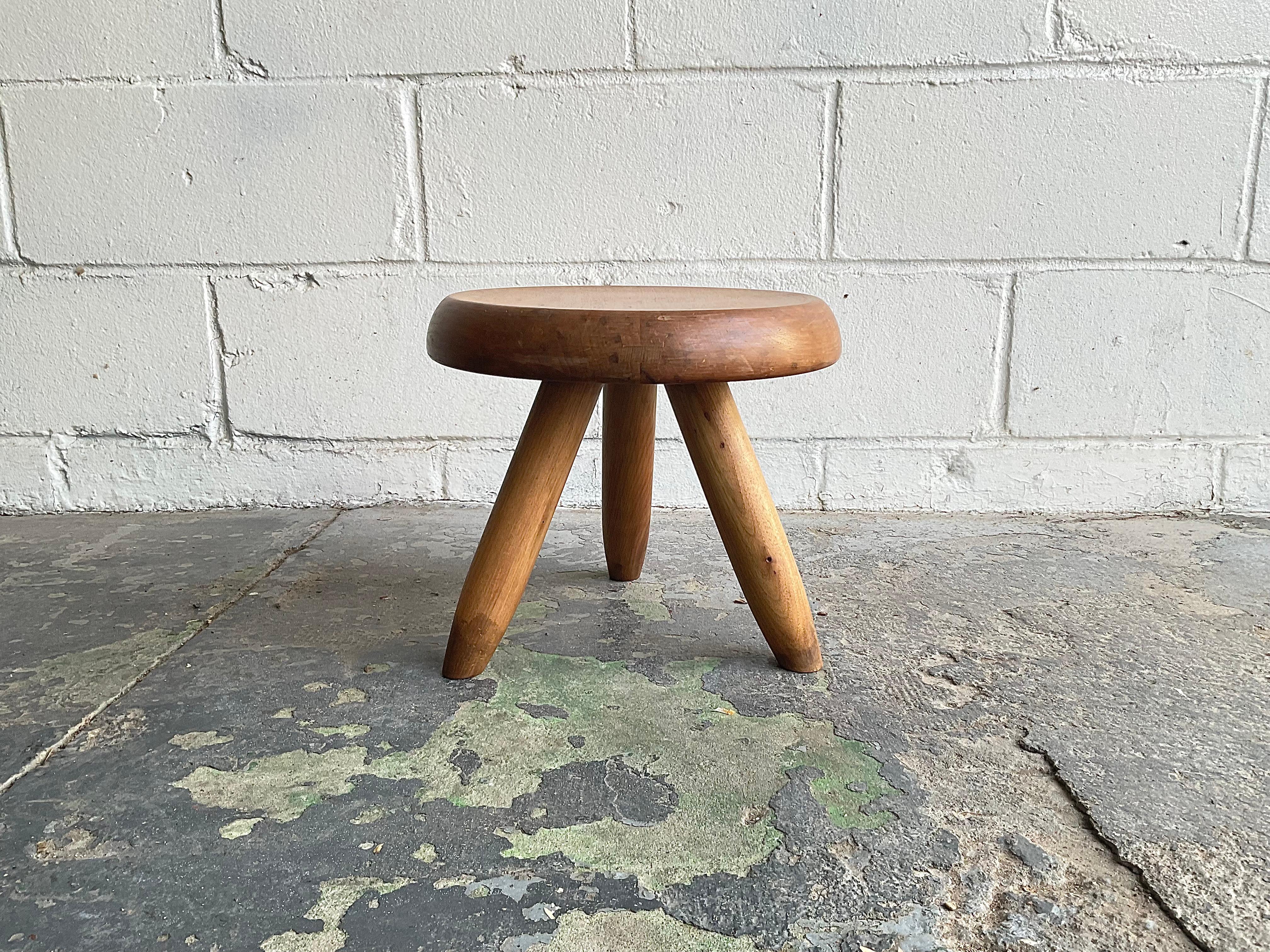 Mid-20th Century Vintage Charlotte Perriand ‘Berger’ Low Stool, 1950s For Sale