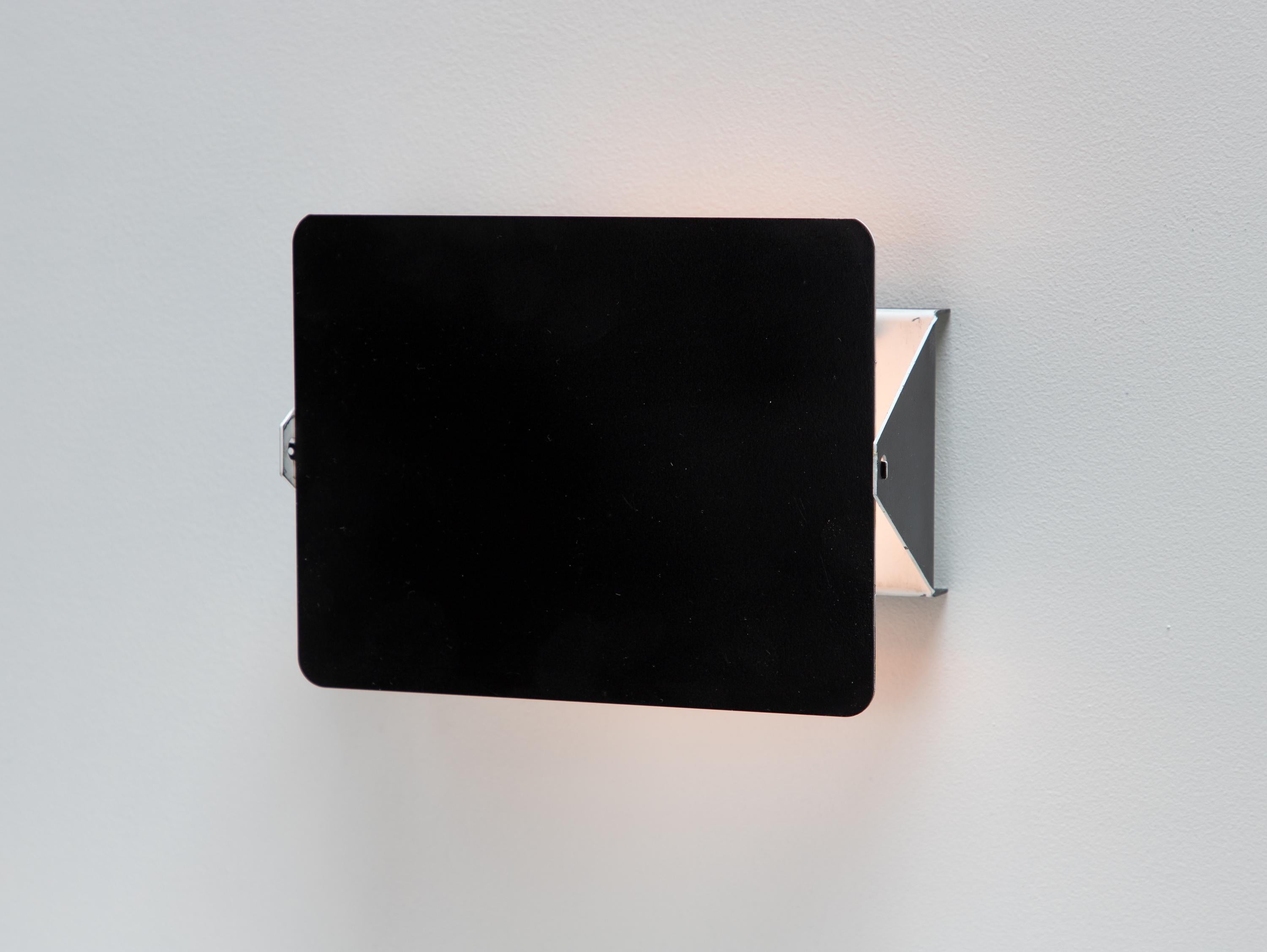 French Vintage Charlotte Perriand Les Arcs CP1 Wall Light or Sconces - Black For Sale