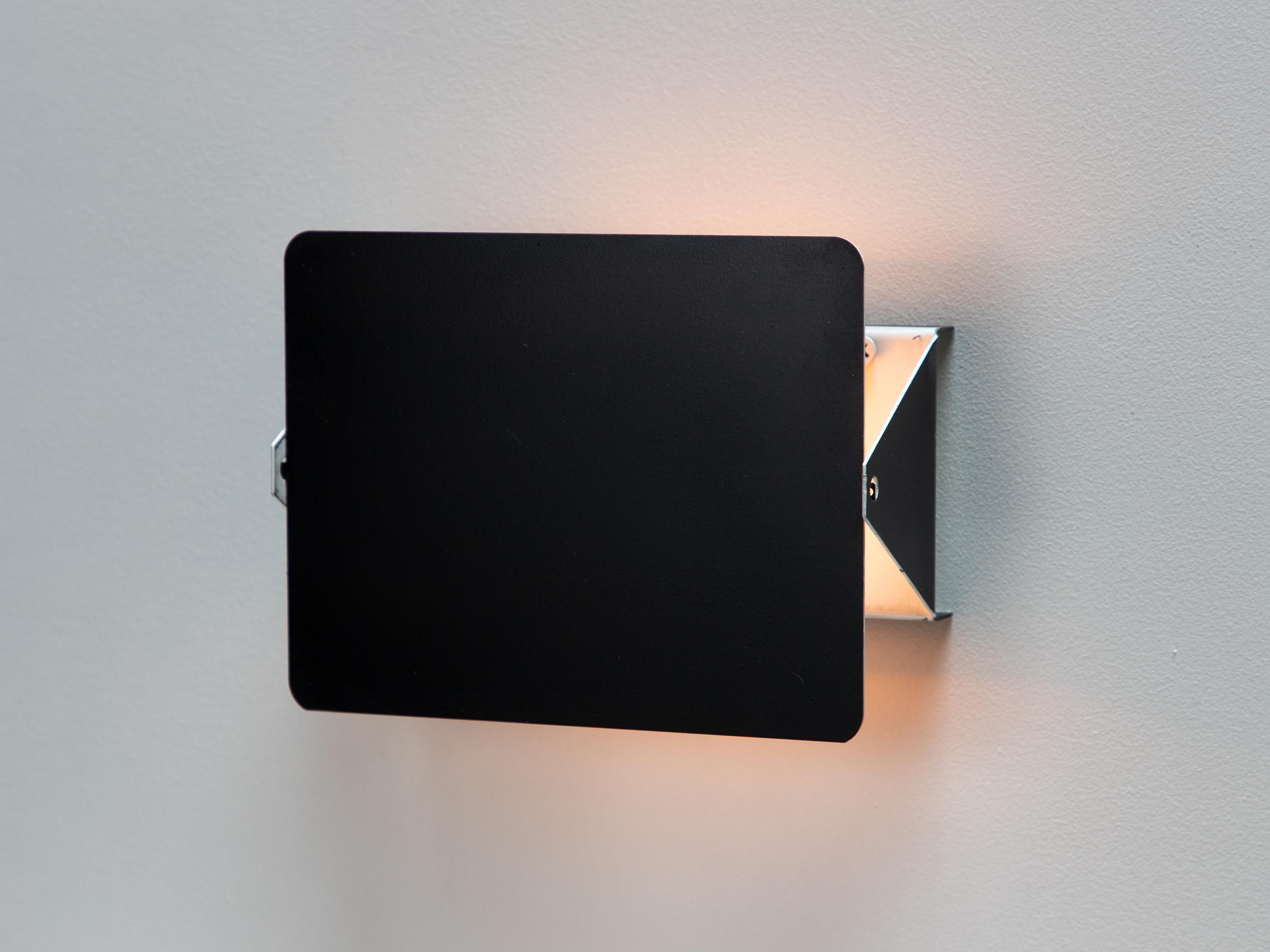 Aluminum Vintage Charlotte Perriand Les Arcs CP1 Wall Light or Sconces - Black For Sale