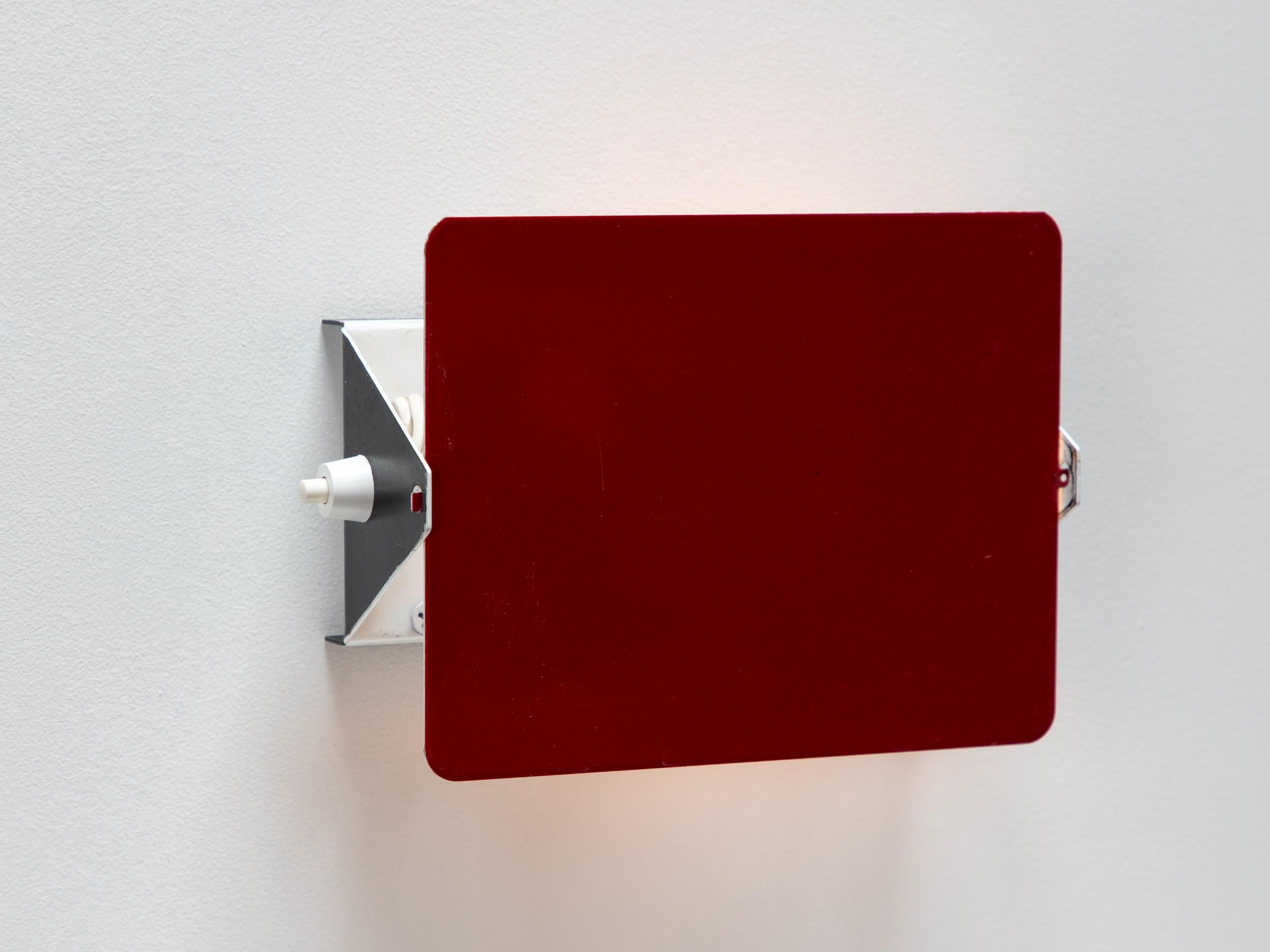 Vintage Charlotte Perriand Les Arcs CP1 Wall Light or Sconces - Crimson Red For Sale 5