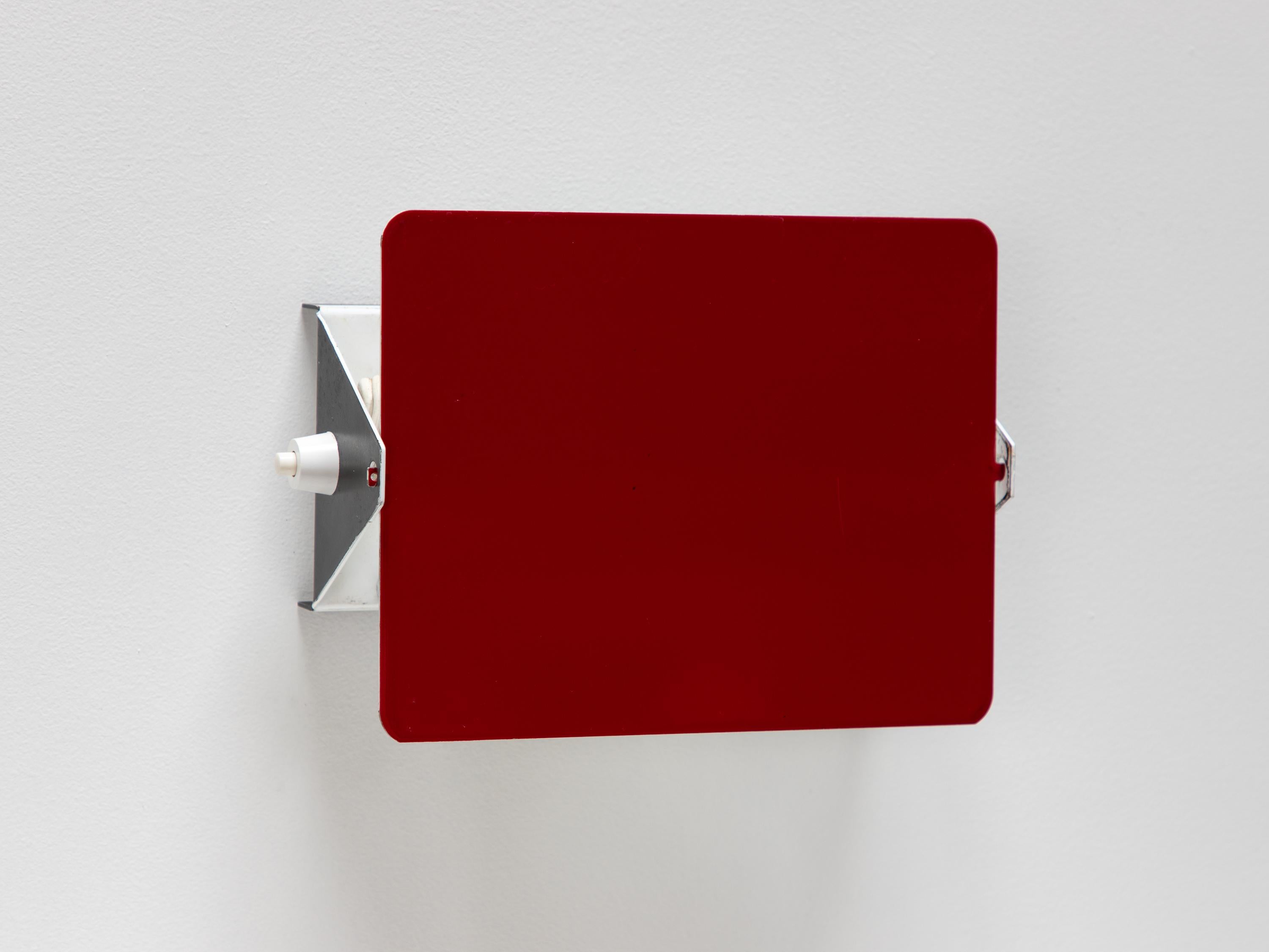 Vintage Charlotte Perriand Les Arcs CP1 Wall Light or Sconces - Crimson Red For Sale 1