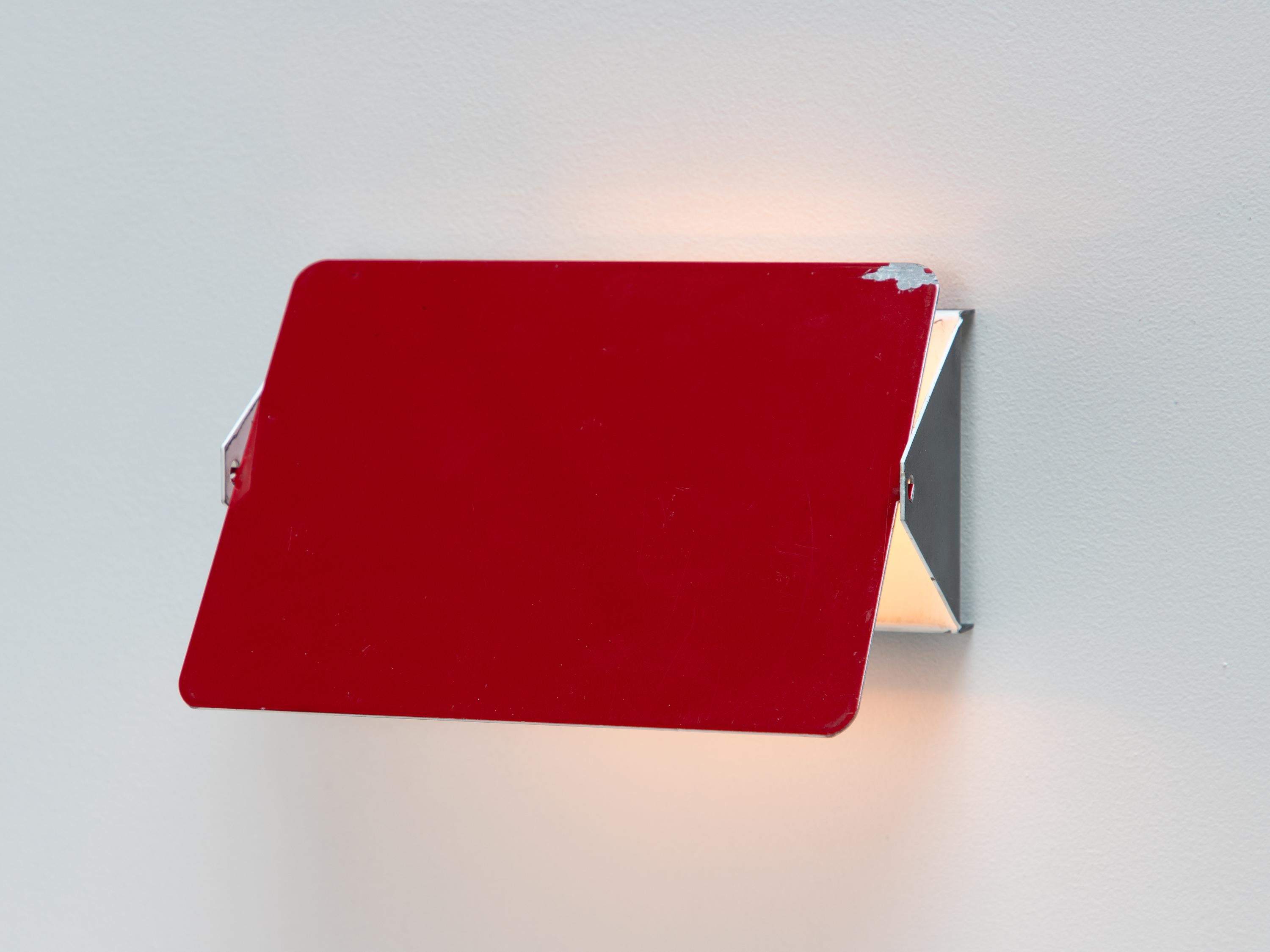 Vintage Charlotte Perriand Les Arcs CP1 Wall Light or Sconces - Crimson Red For Sale 2