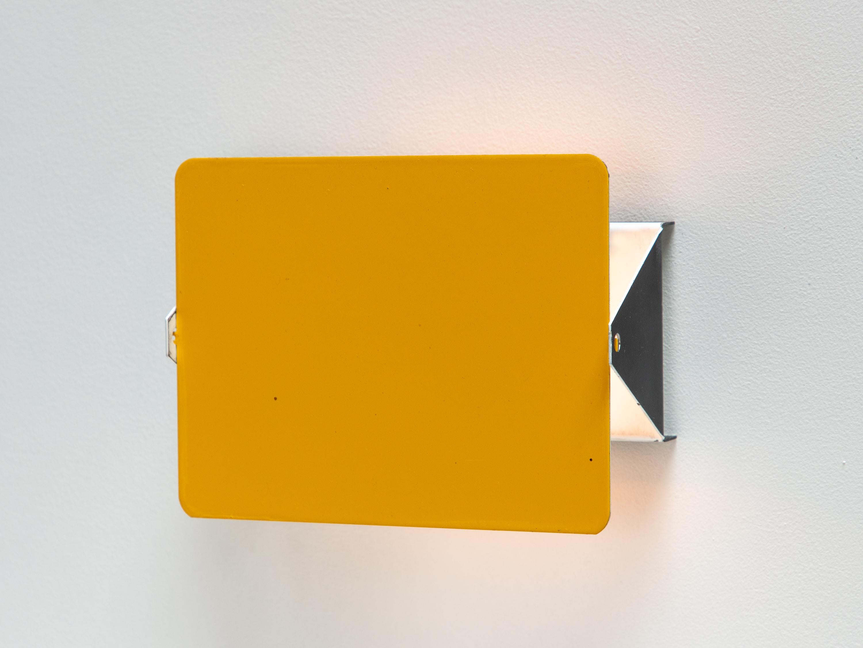 French Vintage Charlotte Perriand Les Arcs CP1 Wall Light or Sconces - Yellow  For Sale