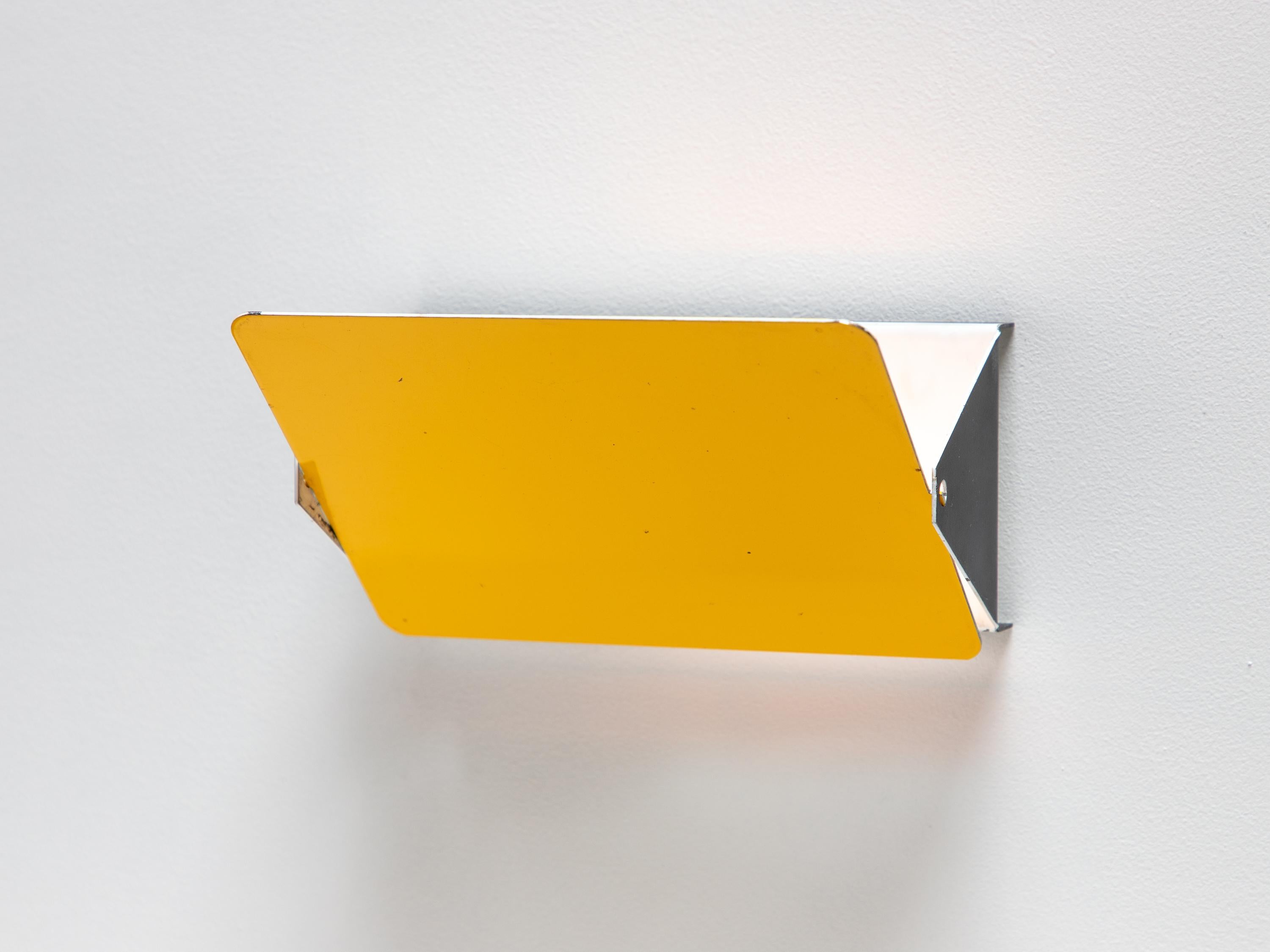 Vintage Charlotte Perriand Les Arcs CP1 Wall Light or Sconces - Yellow  In Good Condition For Sale In Brooklyn, NY