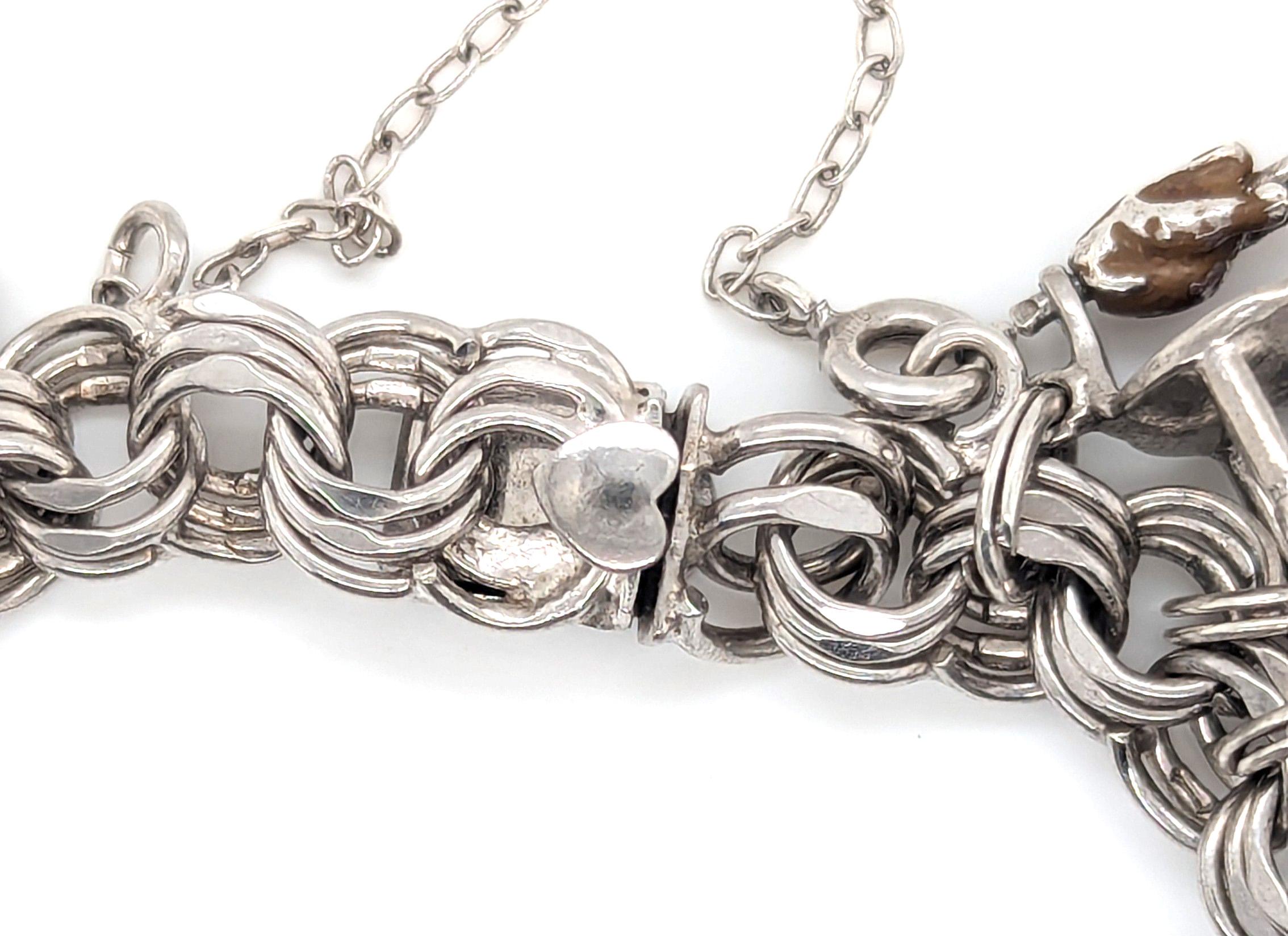 Bracciale charme vintage in argento sterling Elco Ohio Michigan Indiana Niagra in vendita 3