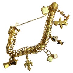 Vintage Charm 18k Gold Bracelet