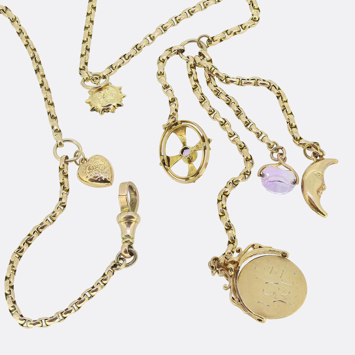 Round Cut Vintage Charm Necklace