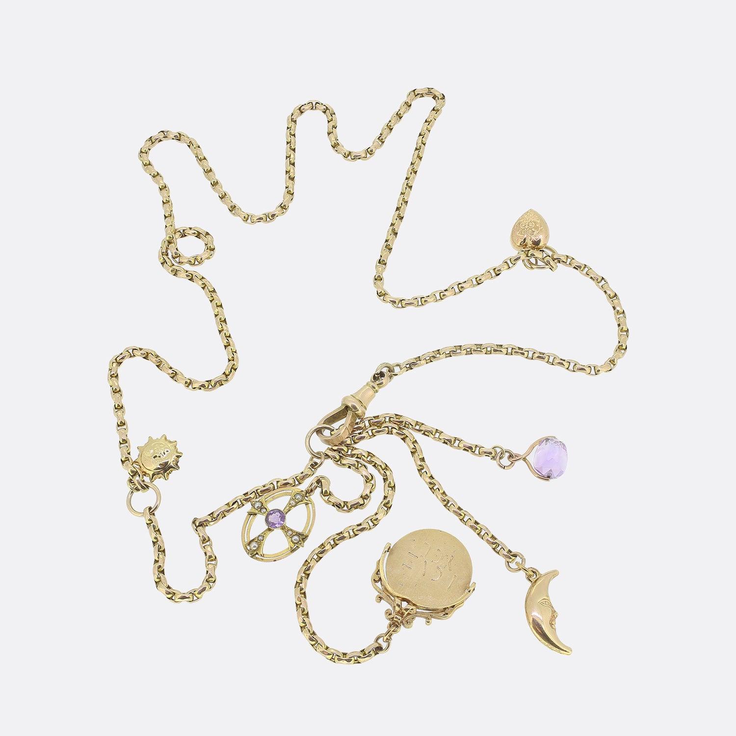 Vintage Charm Necklace In Good Condition In London, GB
