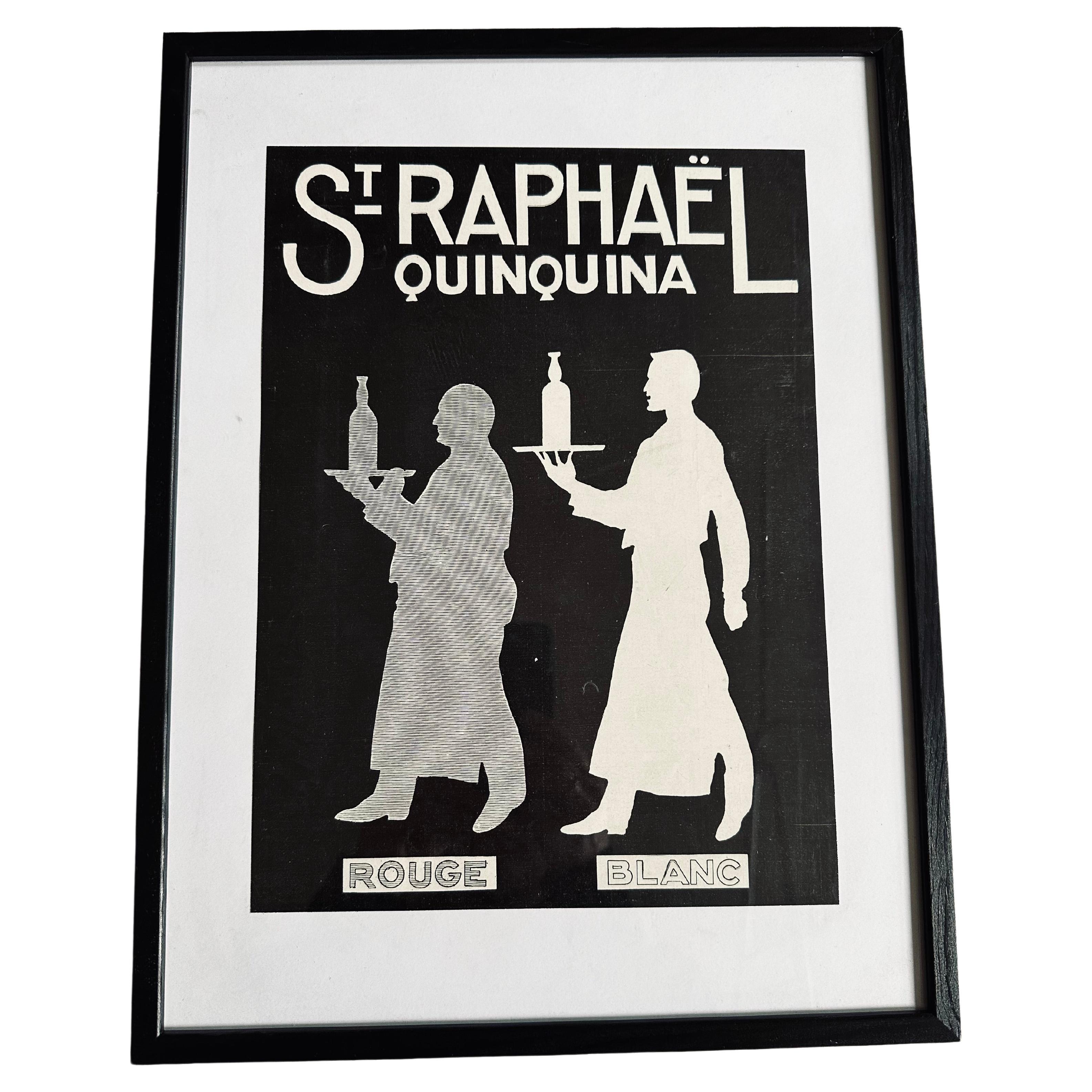 Vintage Charm: St. Raphael Quinquina 1920s French Advertisement For Sale