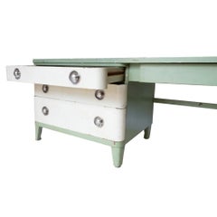 Vintage Charming Art Deco Metal Desk