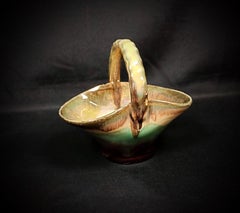 Vintage Charming Small Ceramic Basket - 2Y209