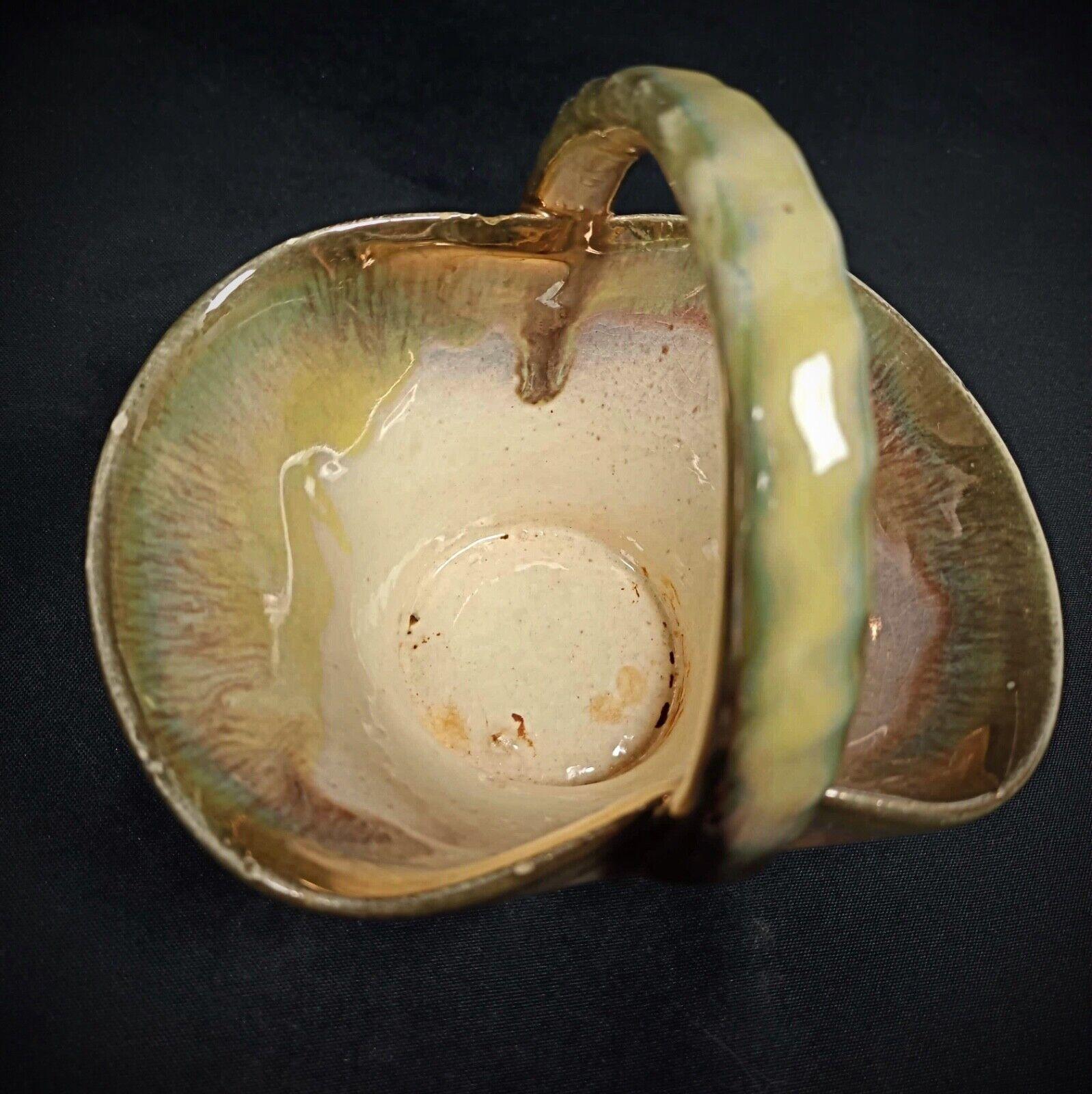 French Vintage Charming Small Ceramic Basket - 2Y209 For Sale