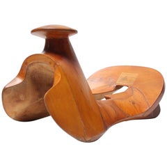 Vintage Charro Saddle Tree Form in Solid Cherrywood