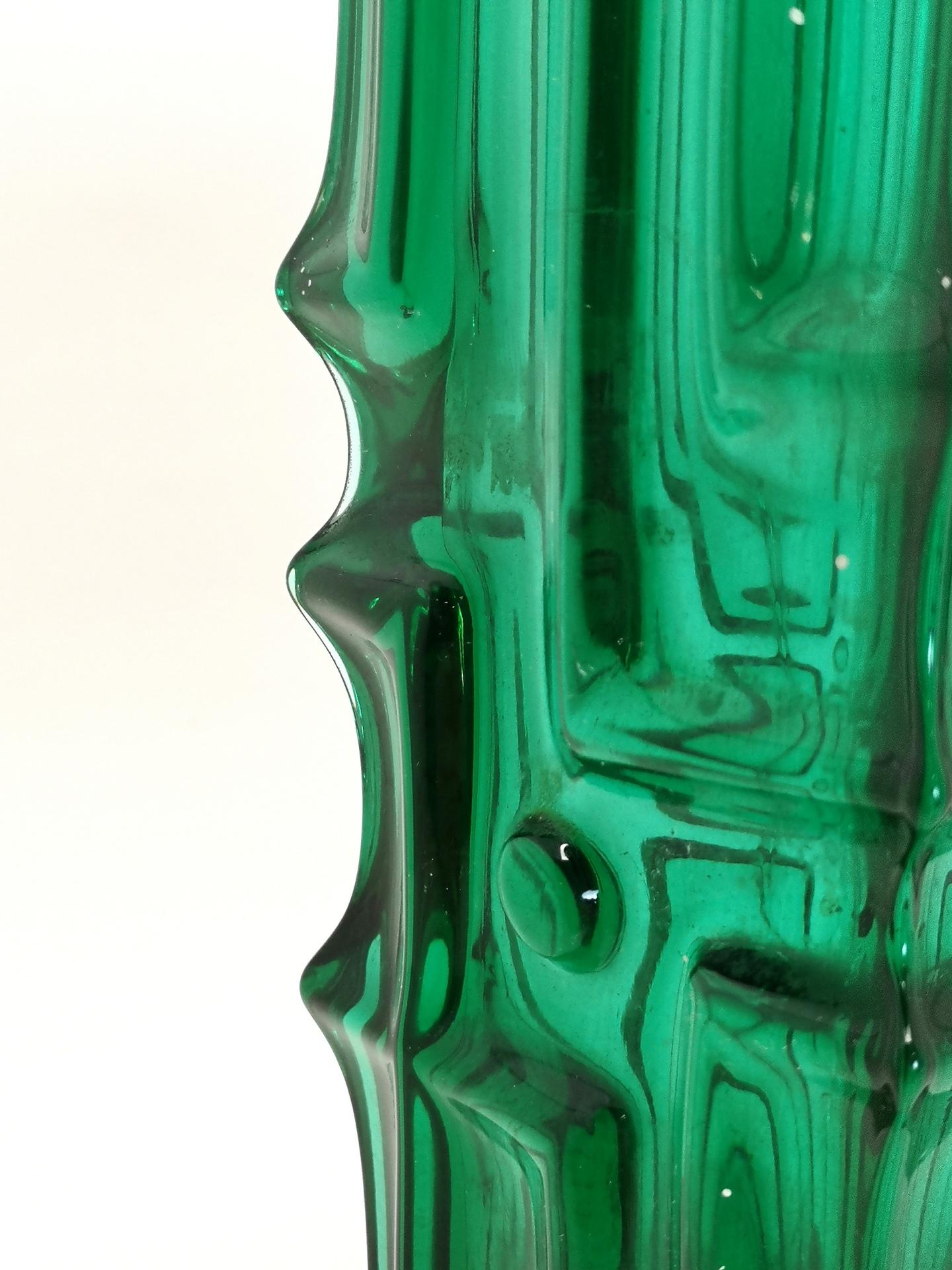 Late 20th Century Vintage Chartreuse Glass Vase, by Vladislav Urban for SKLO Union, 1970s