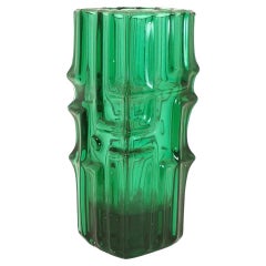 Vintage Chartreuse Glass Vase, by Vladislav Urban for SKLO Union, 1970s