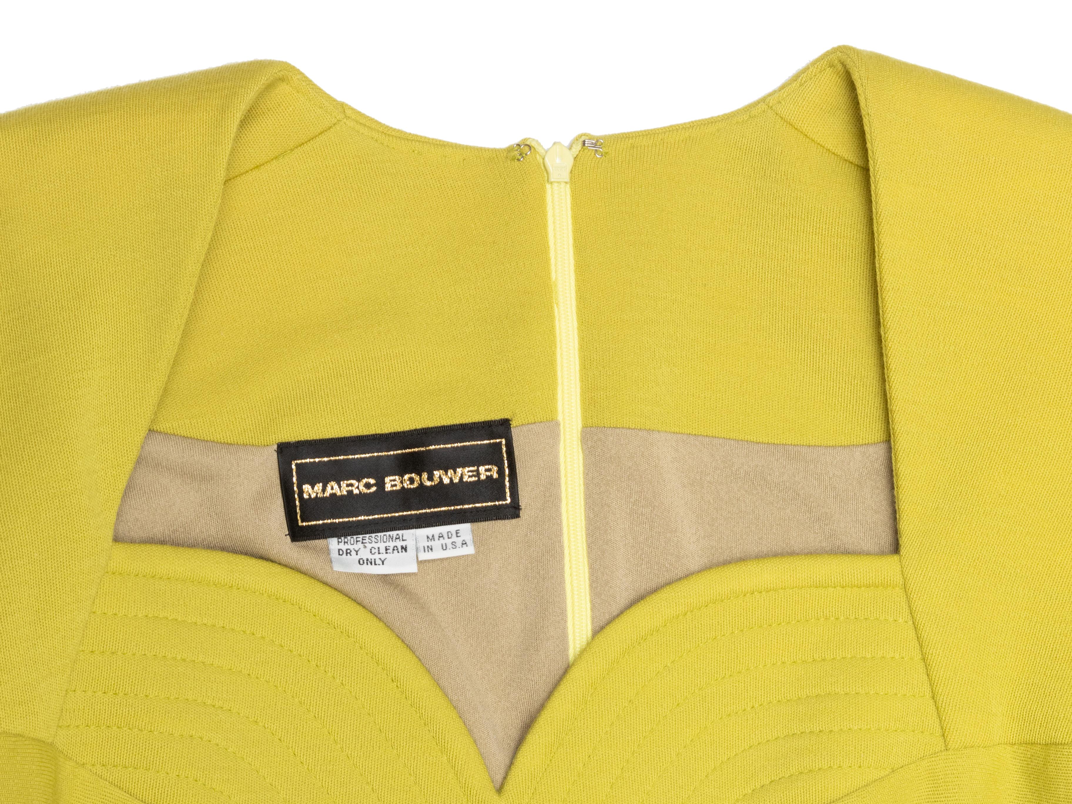 Women's Vintage Chartreuse Marc Bouwer Long Sleeve Top