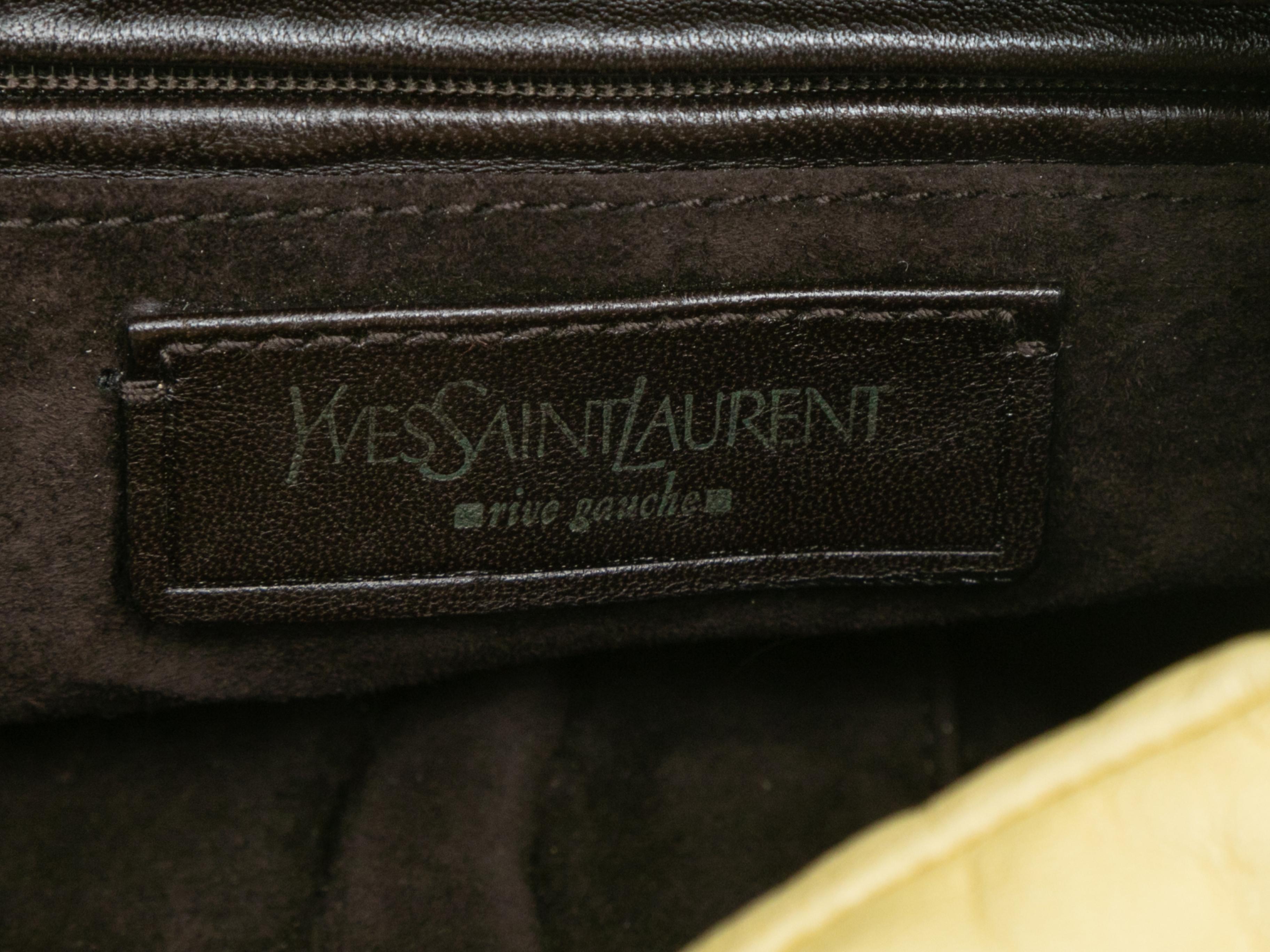 Vintage Chartreuse Yves Saint Laurent Nadja Floral Shoulder Bag 3