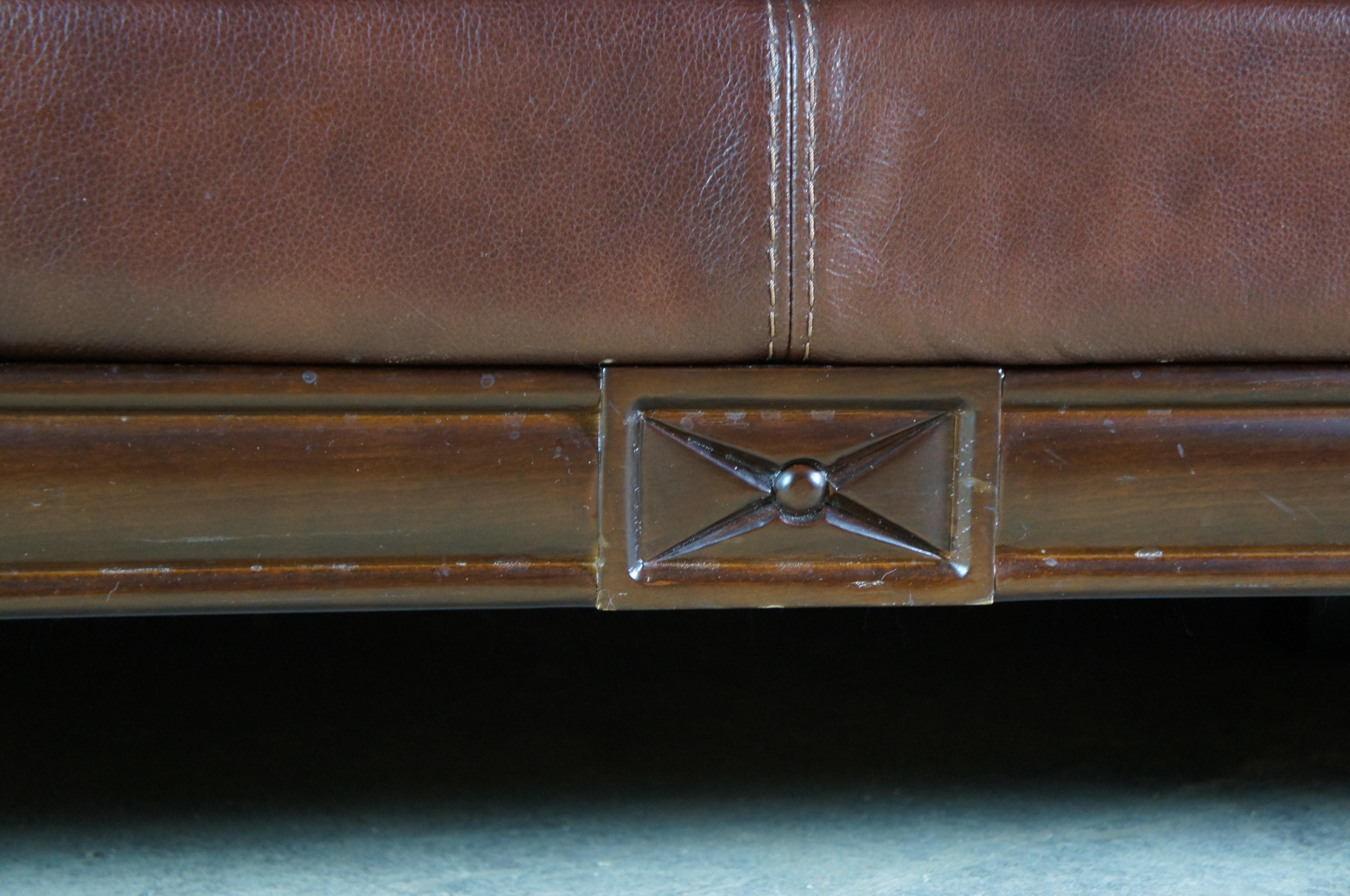 Vintage Chateau d'Ax Divani Italian Brown Leather Camelback 3 Seater Sofa In Good Condition In Dayton, OH