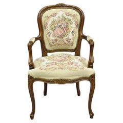 Vintage Chateau D'Ax spa French Louis XV Style Italian Tapestry Arm Chair