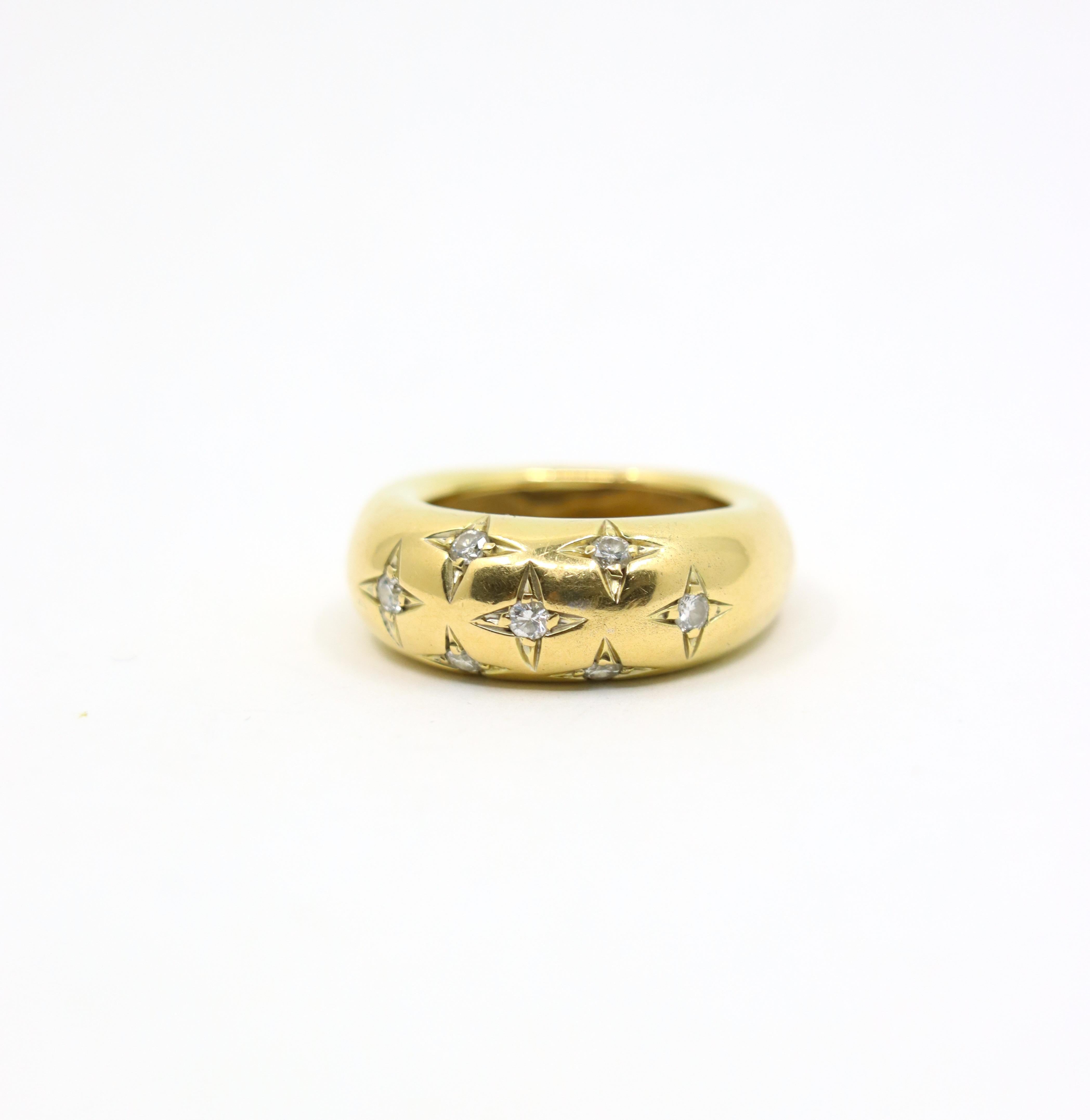 Anello Chaumet d'epoca in oro 18 carati con diamante Anneau Star in vendita 5