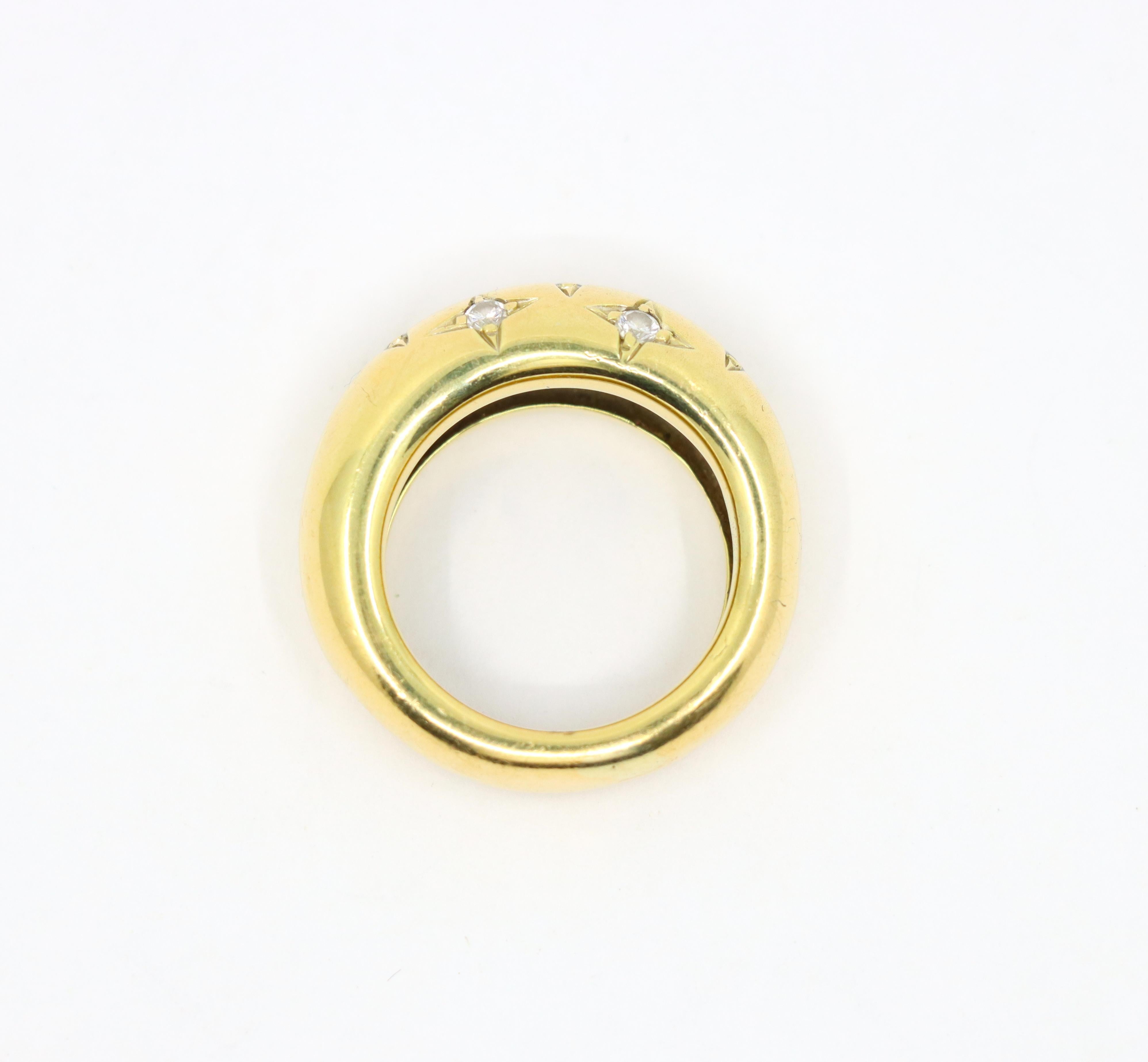 Anello Chaumet d'epoca in oro 18 carati con diamante Anneau Star in vendita 6