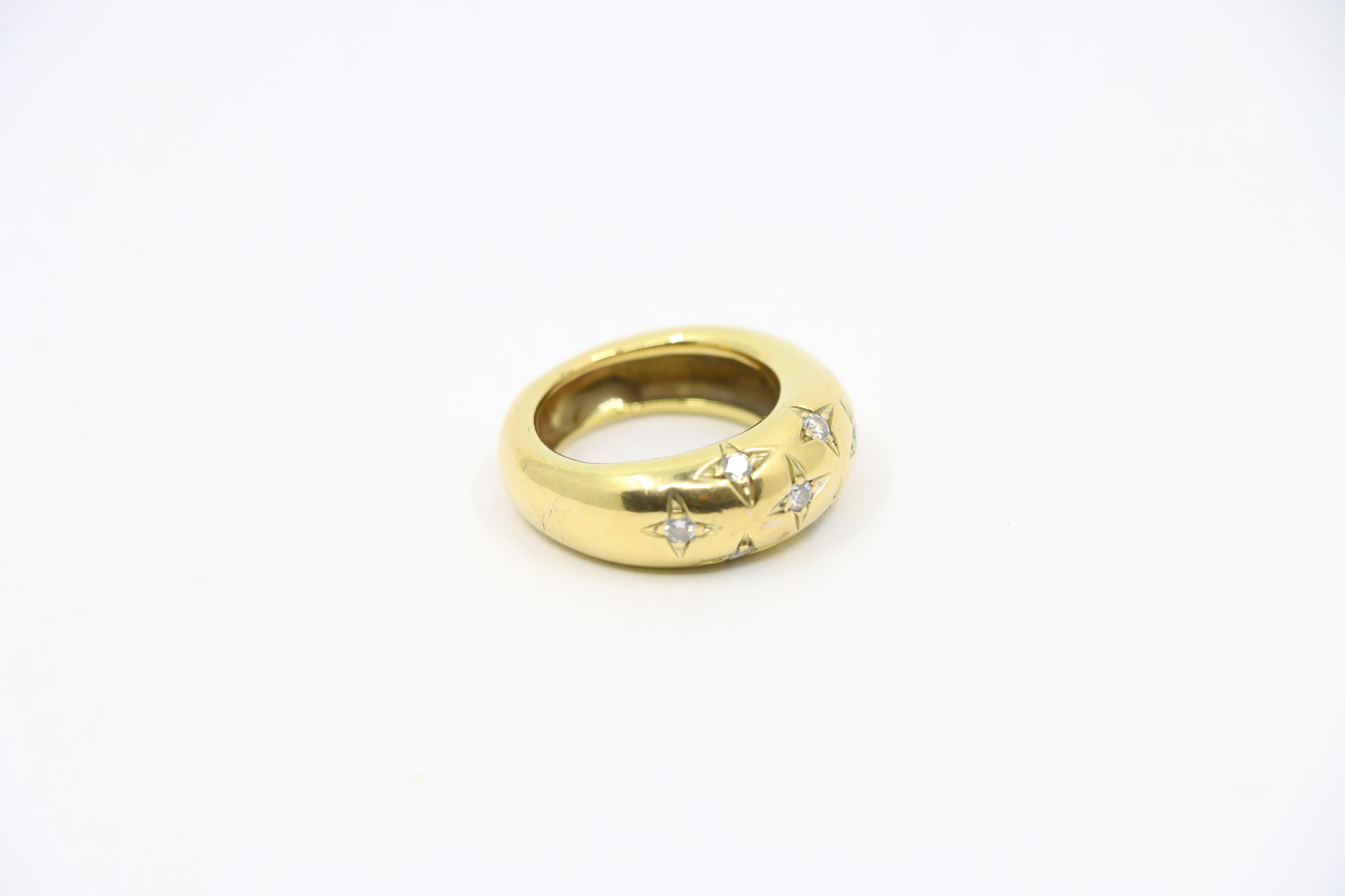 Anello Chaumet d'epoca in oro 18 carati con diamante Anneau Star in vendita 7