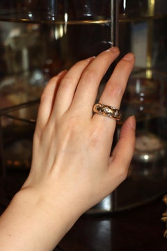 Vintage Chaumet 18K Gold Diamond Anneau Star Ring