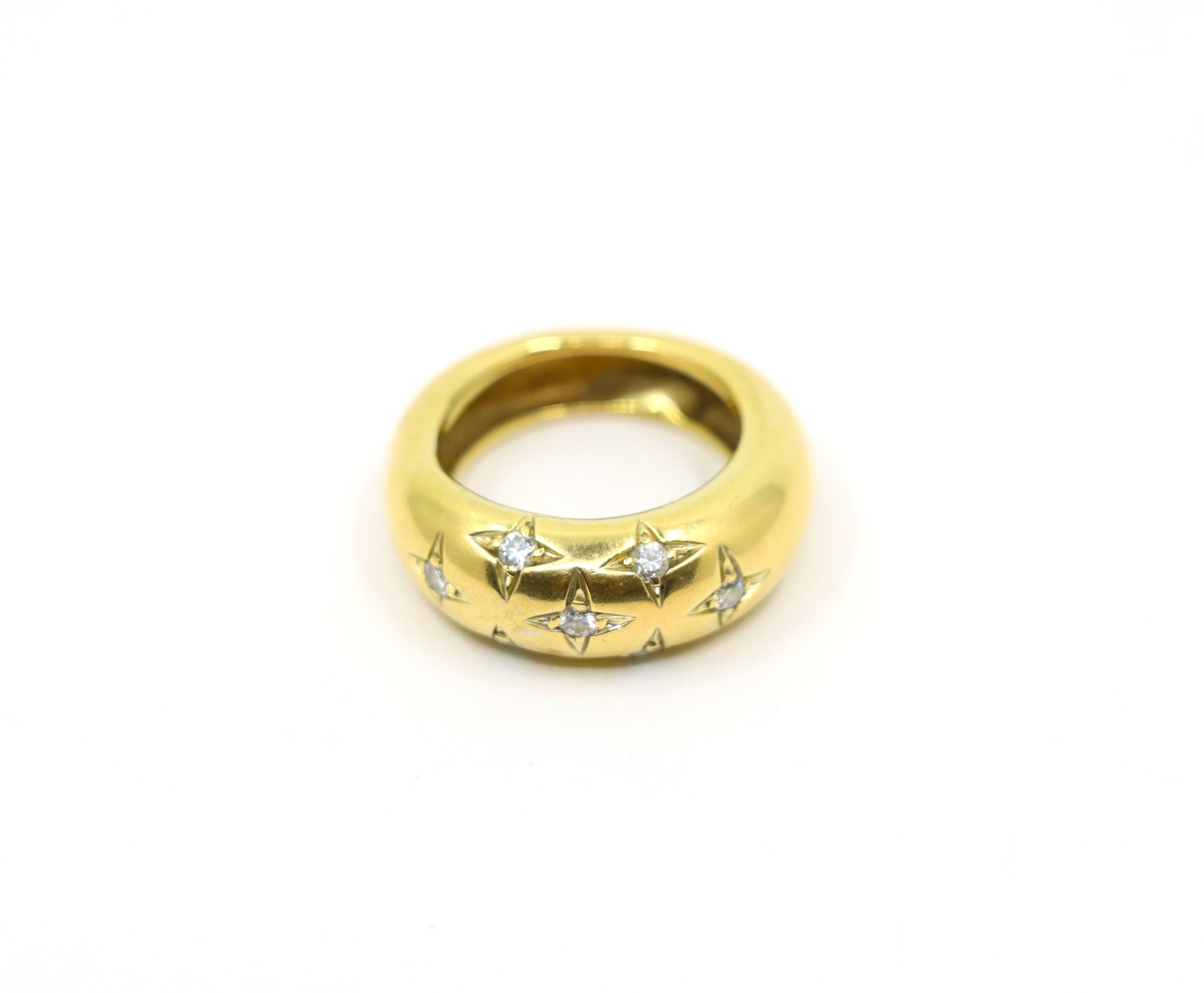 Donna Anello Chaumet d'epoca in oro 18 carati con diamante Anneau Star in vendita