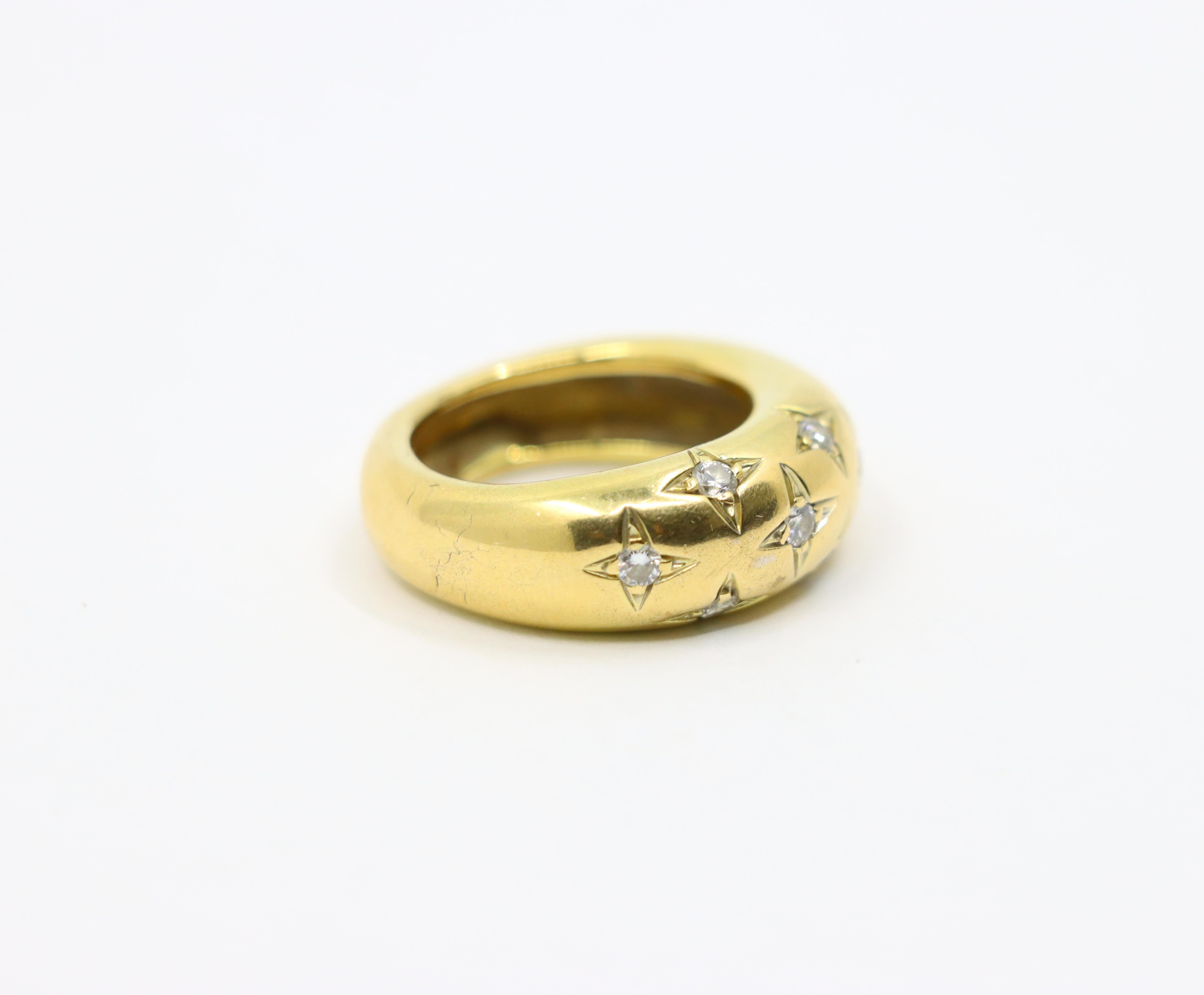 Anello Chaumet d'epoca in oro 18 carati con diamante Anneau Star in vendita 2