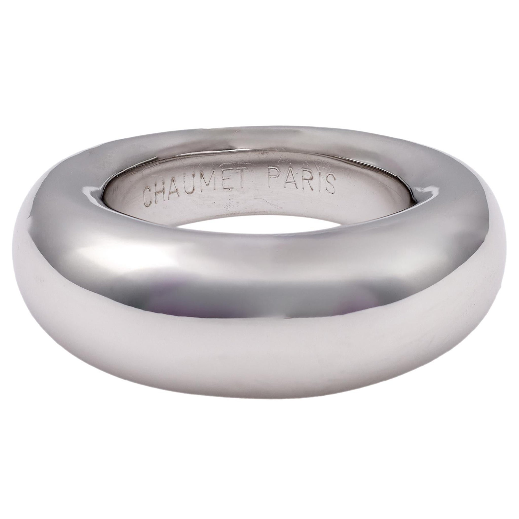 Vintage Chaumet 18k Weißgold Anneau Dome Ring