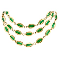 Vintage Chaumet 18 Karat Gelbgold Emaille-Halskette, Vintage