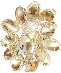 Vintage Chaumet 18 Karat Yellow Gold and Malachite Brooch 41.28g