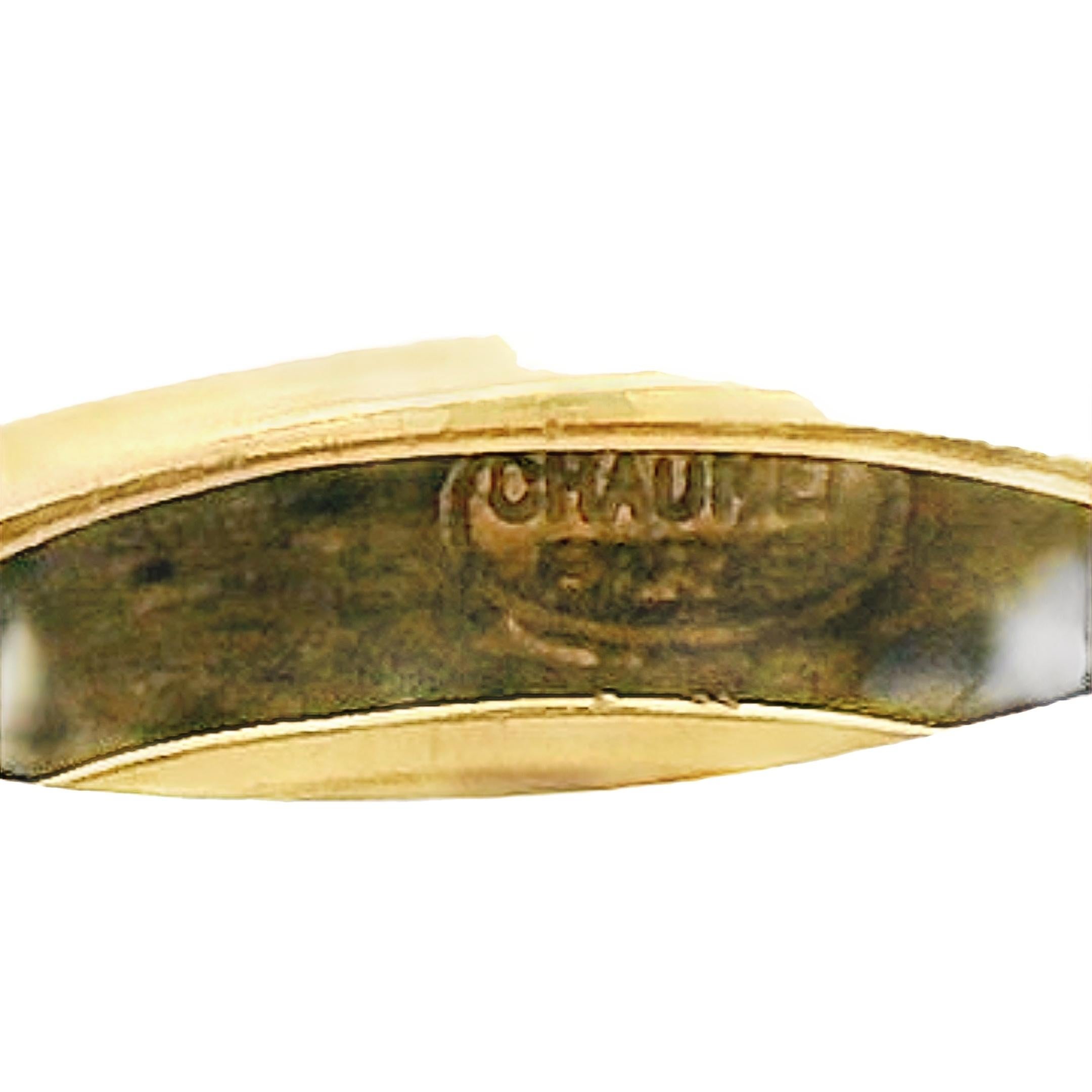 Women's or Men's Vintage Chaumet 1980s 18K Yellow Gold Cabochon Sapphire Ring For Sale