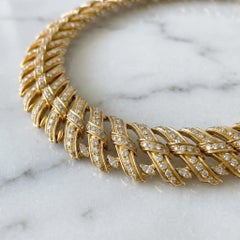 Collana Chaumet d'epoca con diamanti da 21 carati in oro giallo 18 carati