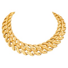 Vintage Chaumet 21 Carat Diamond Choker Necklace in 18K Yellow Gold Vintage Chaumet 21 Carat Diamond Choker Necklace in 18K Yellow Gold