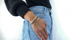 Chaumet Bracelet jonc vintage en or 18 carats avec diamants