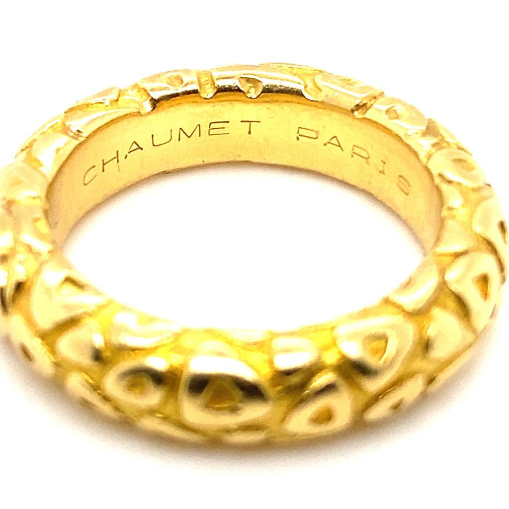 Taille ovale Chaumet, bague vintage en or jaune 18 carats avec diamants, c. 1960 en vente