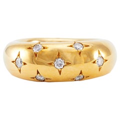 Vintage Chaumet Diamond 18k Yellow Gold Dome Ring