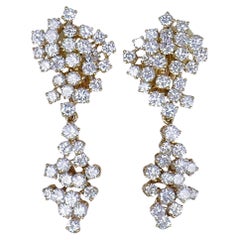 Retro Chaumet Diamond Day to Night Earrings 18k Gold Estate Jewelry