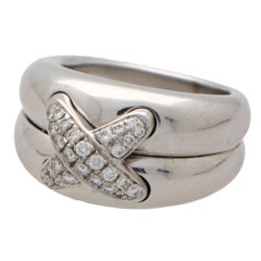Anello vintage Chaumet con diamanti Liens Bombe in oro bianco 18 carati