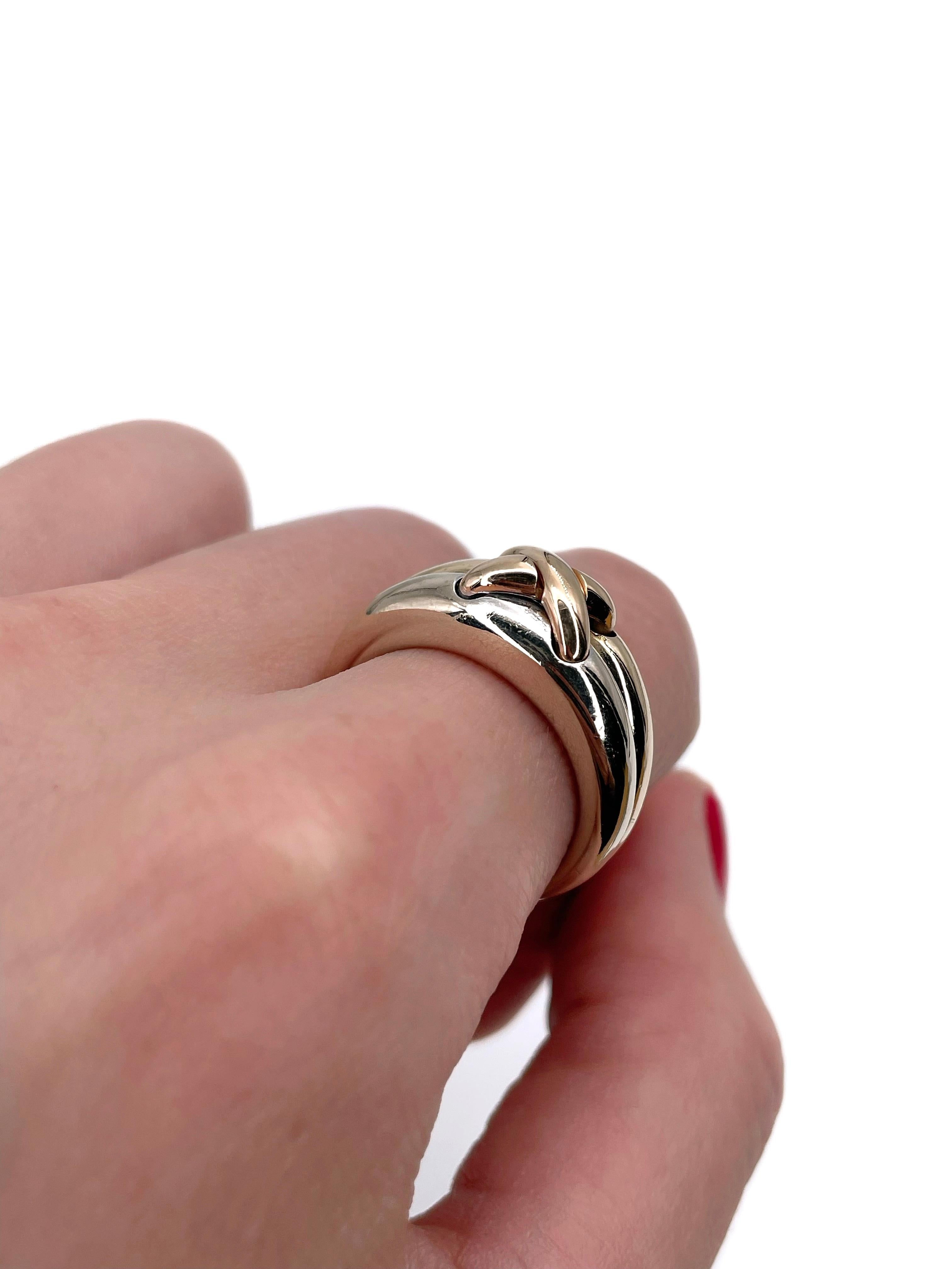 Modern Vintage Chaumet ”Liens” 18 Karat Multi-Colour Gold Band Ring