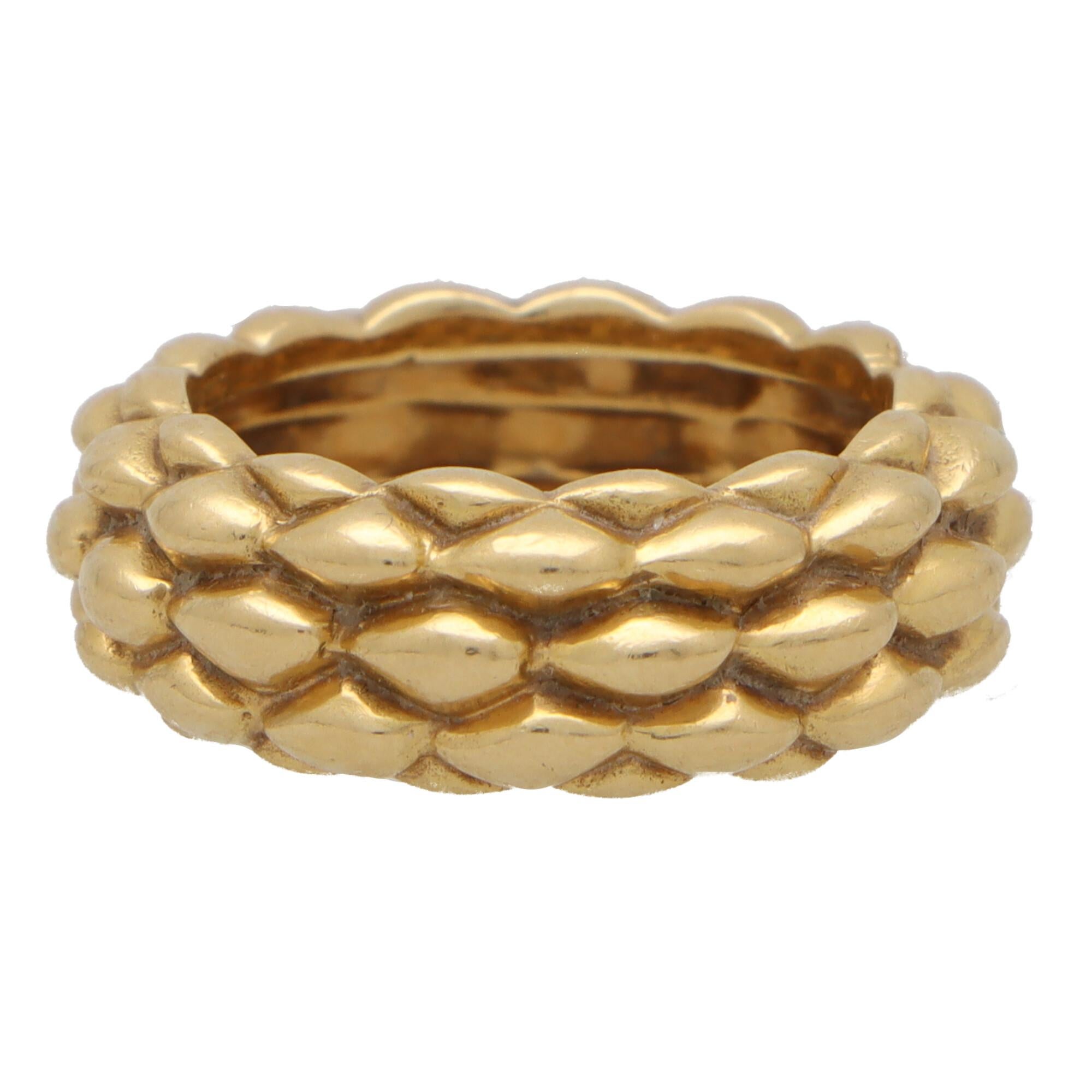 Retro Vintage Chaumet 'Oat' Band Ring Set in 18k Yellow Gold