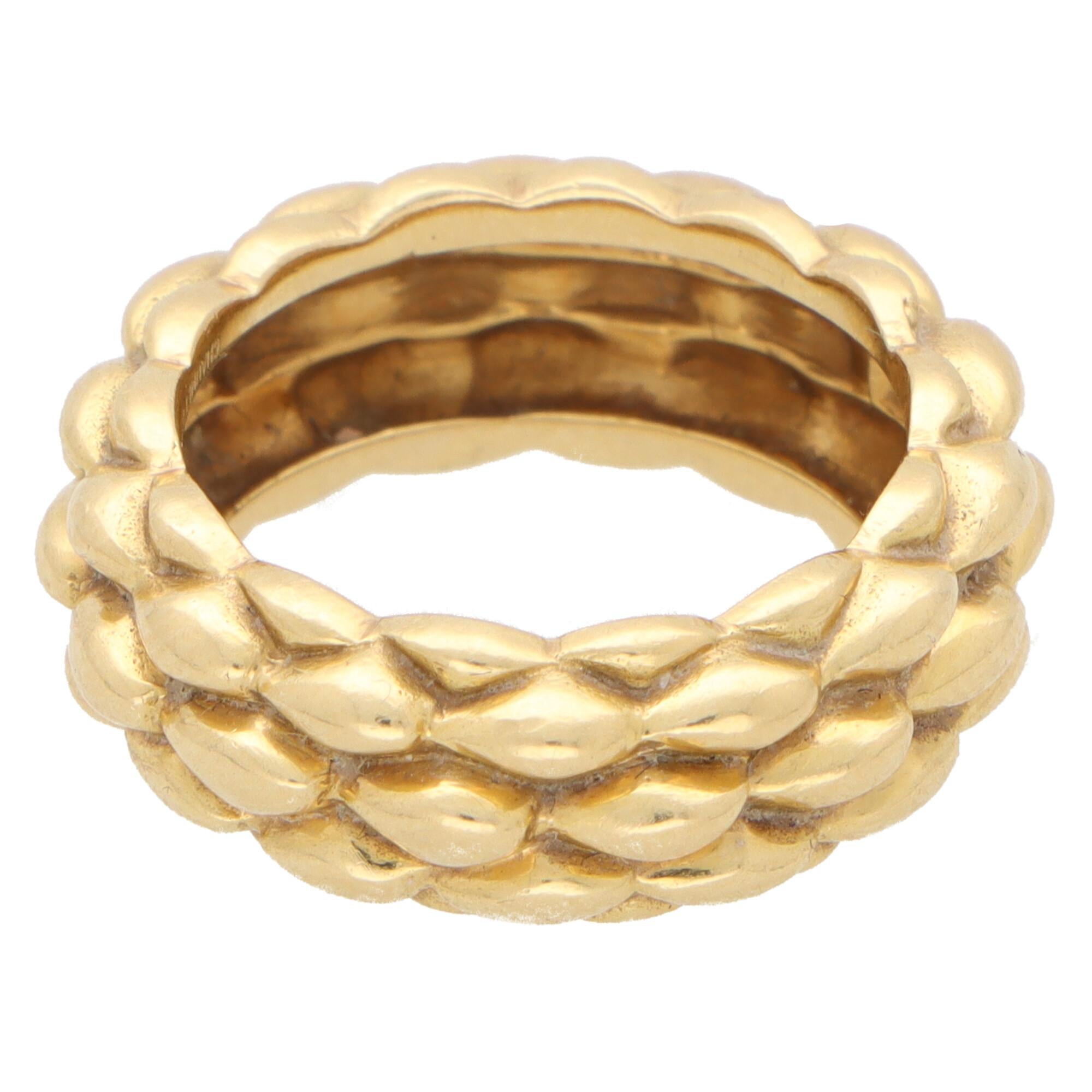 Vintage Chaumet 'Oat' Band Ring Set in 18k Yellow Gold In Excellent Condition In London, GB