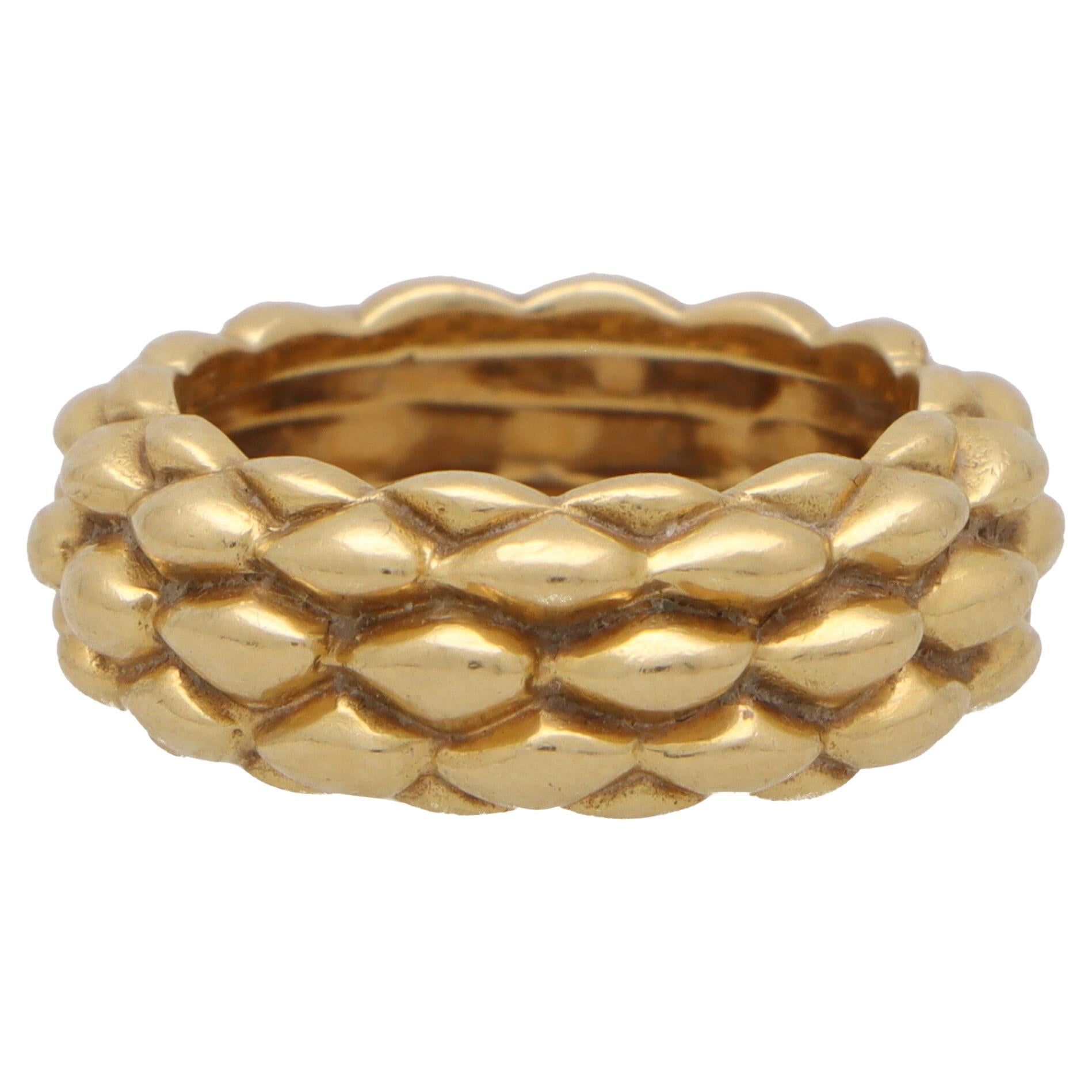 Vintage Chaumet 'Oat' Band Ring Set in 18k Yellow Gold