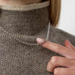 Vintage Chaumet Paris Collier chaîne en or blanc 18k