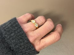 Vintage Chaumet Paris Diamond 18k Yellow Gold Ring 1990s
