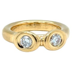 Vintage Chaumet Paris Diamond 18k Yellow Gold Ring 1990s Vintage Chaumet Paris Diamond 18k Yellow Gold Ring 1990s